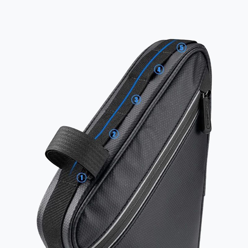 Rockbros B39-2 1,5 l nero borsa per telaio di bicicletta 7