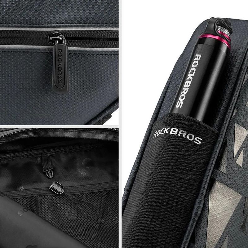 Rockbros B39-2 1,5 l nero borsa per telaio di bicicletta 8