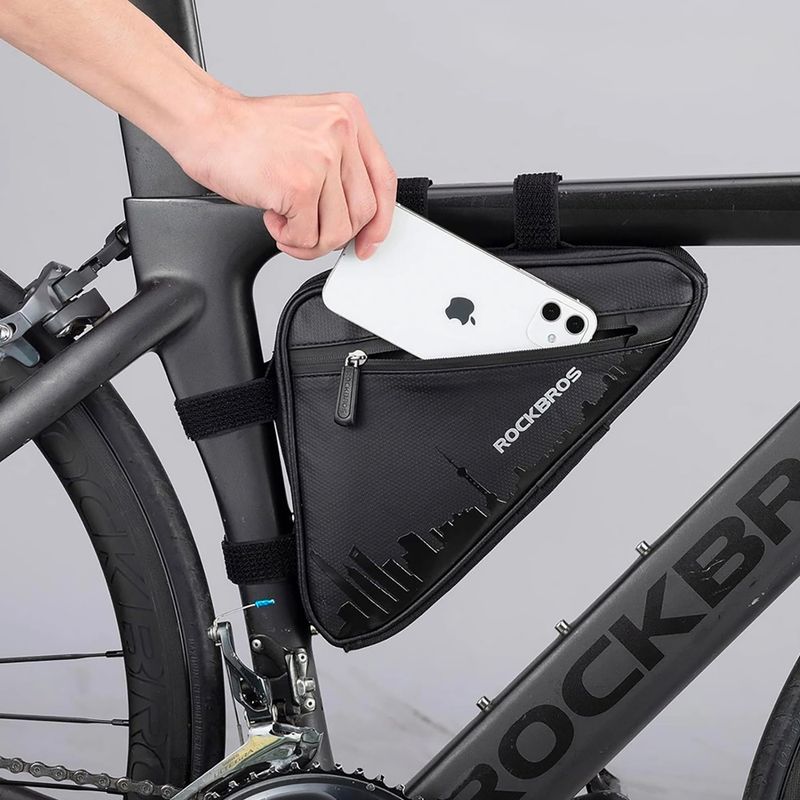 Rockbros B39-2 1,5 l nero borsa per telaio di bicicletta 3