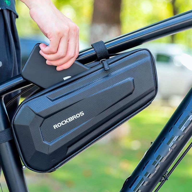 Rockbros B66 Borsa per telaio bici da 1,5 litri, nero 4