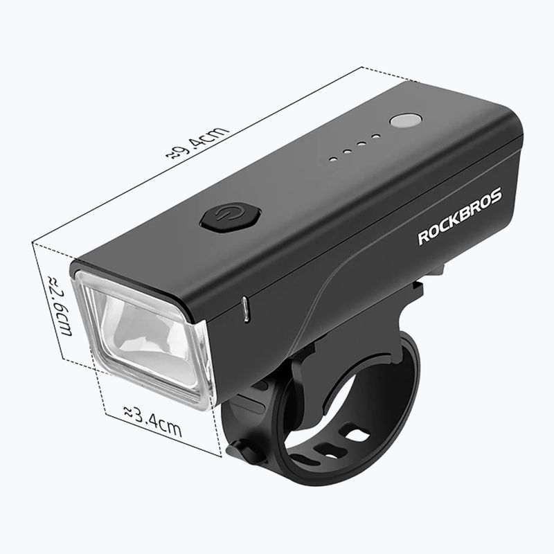 Rockbros luce anteriore per bicicletta 24510003 260 lm nero 2