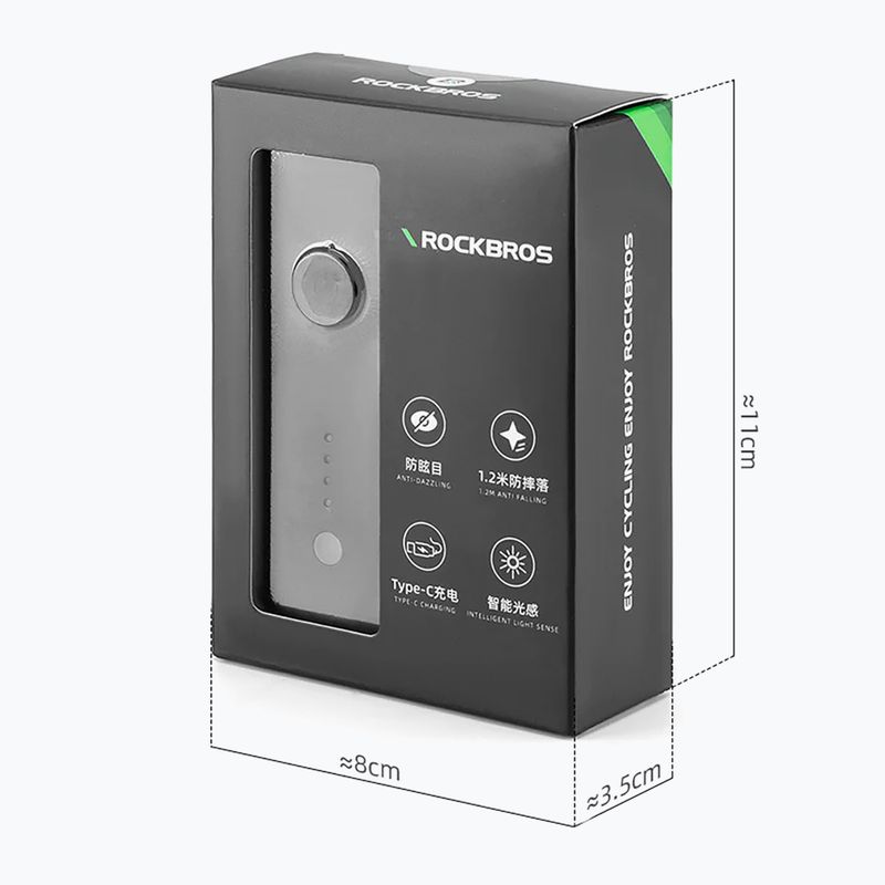 Rockbros luce anteriore per bicicletta 24510003 260 lm nero 3