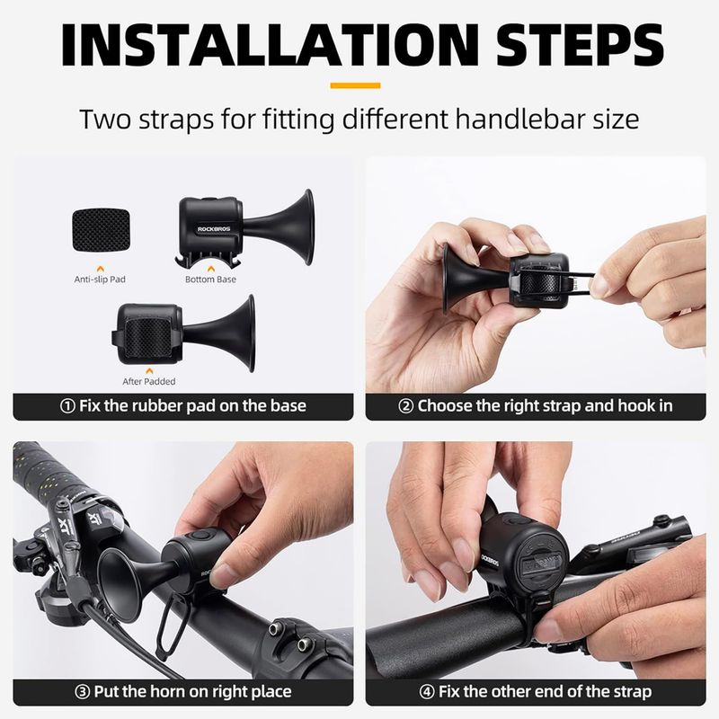 Campanello per bicicletta Rockbros 34210002 nero 3