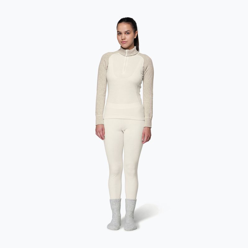 Felpa termica donna Devold Duo Active Merino 205 Zip Neck raw white 2
