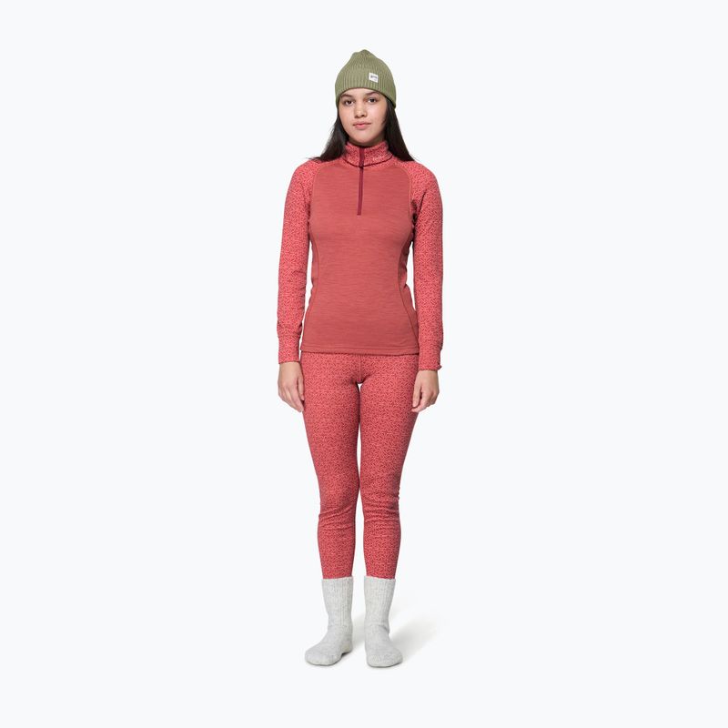 Felpa termica donna Devold Duo Active Merino 205 Zip Neck marsala 2