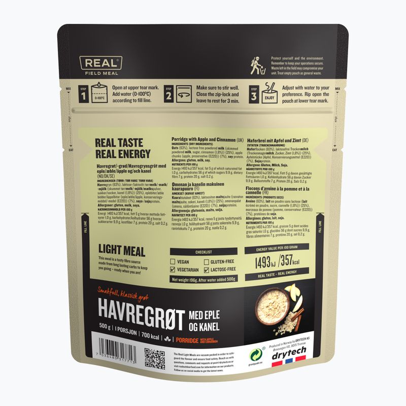 Cibo liofilizzato Real Turmat Oatmeal with Apple and Cinnamon 196 g 2