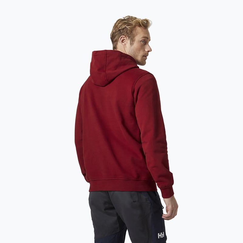 Felpa da uomo Helly Hansen HH Logo Hoodie, color sangue di bue 2