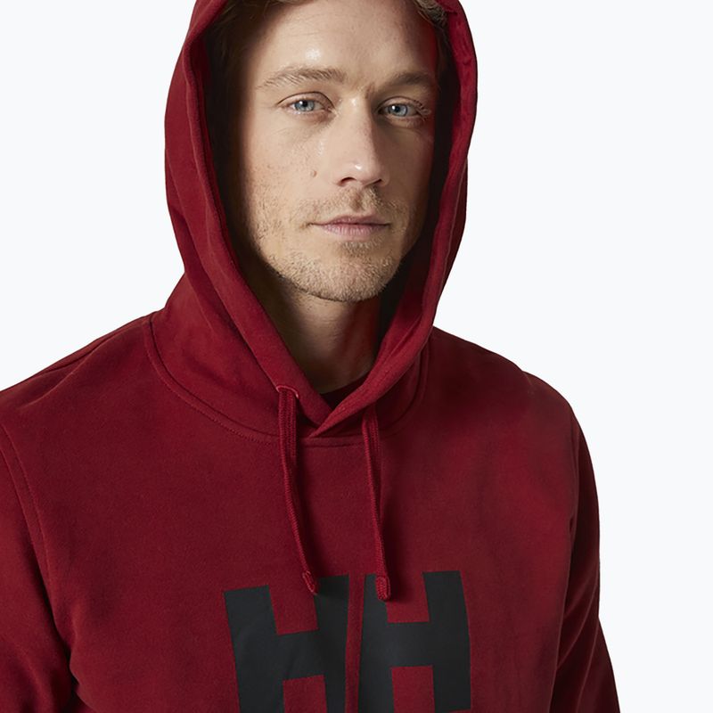 Felpa da uomo Helly Hansen HH Logo Hoodie, color sangue di bue 3