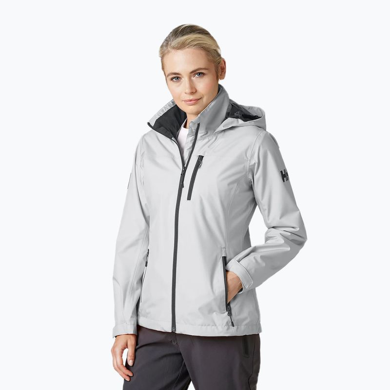 Giacca da vela donna Helly Hansen Crew Hooded Midlayer grigio nebbia