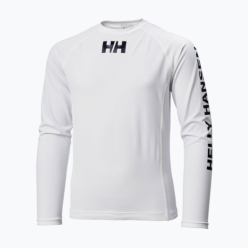 Rashguard Helly Hansen Waterwear Jr bianco a maniche lunghe per bambini