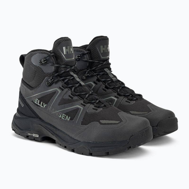 Stivali da trekking da uomo Helly Hansen Cascade Mid HT nero/grigio chiaro nuovo 4