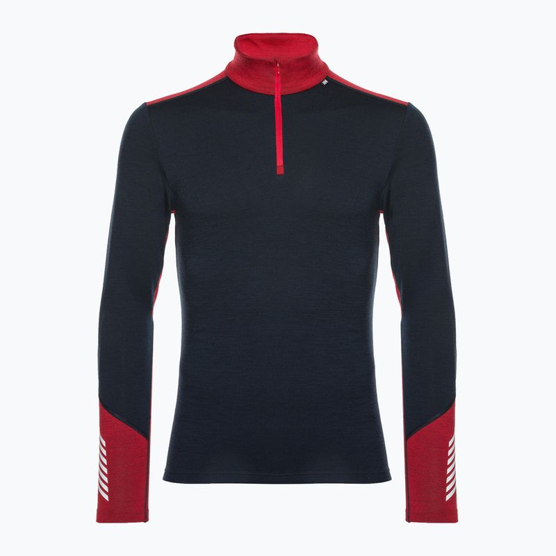 Uomo Helly Hansen Lifa Merino Midweight 1/2 Zip termica a maniche lunghe navy