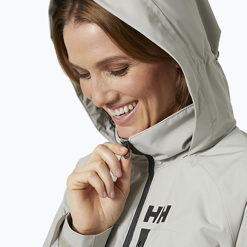 Giacca da vela donna Helly Hansen Hp Racing Lifaloft con cappuccio grigio scuro 5