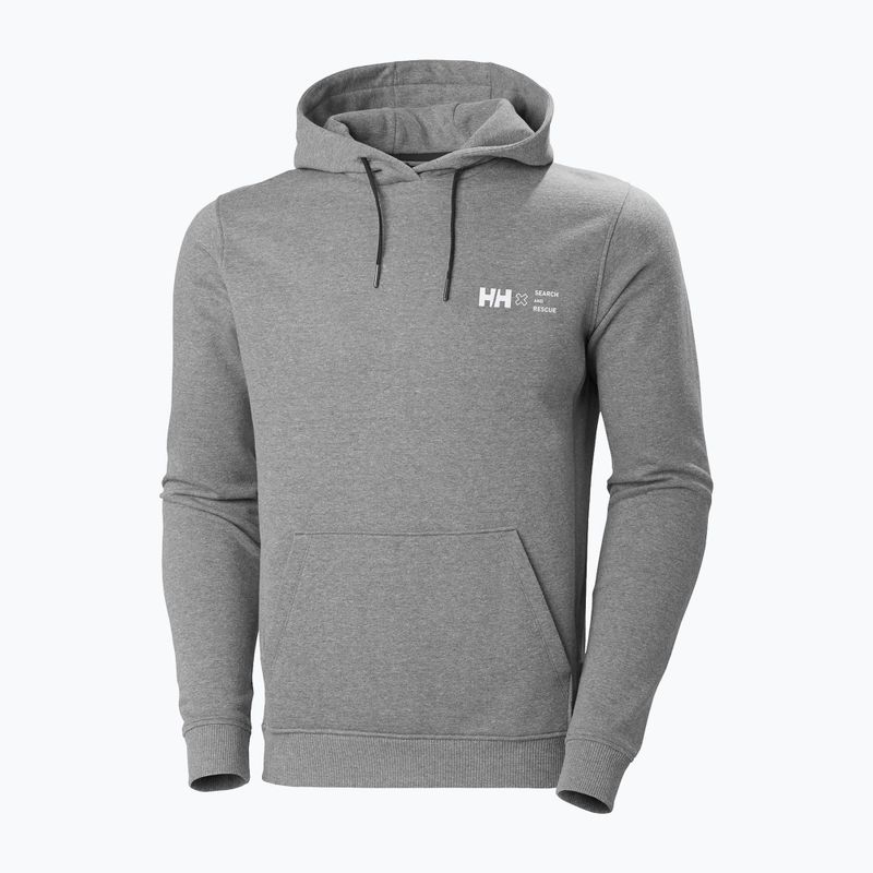Felpa con cappuccio Helly Hansen F2F Uomo in cotone organico grigio nebbia melange/squamish