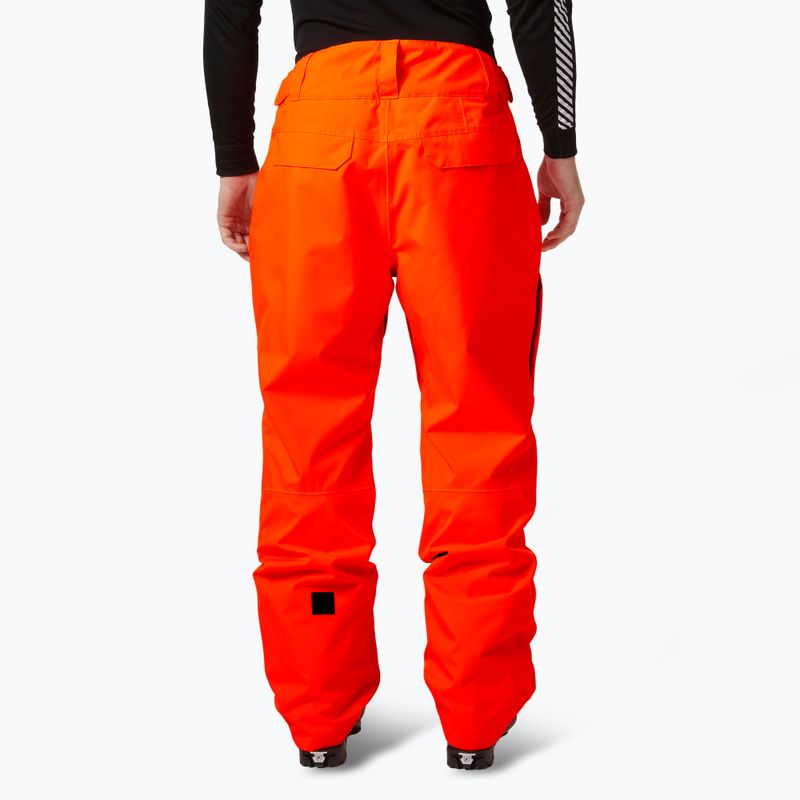 Pantaloni da sci Helly Hansen Sogn Cargo da uomo, arancione neon 2