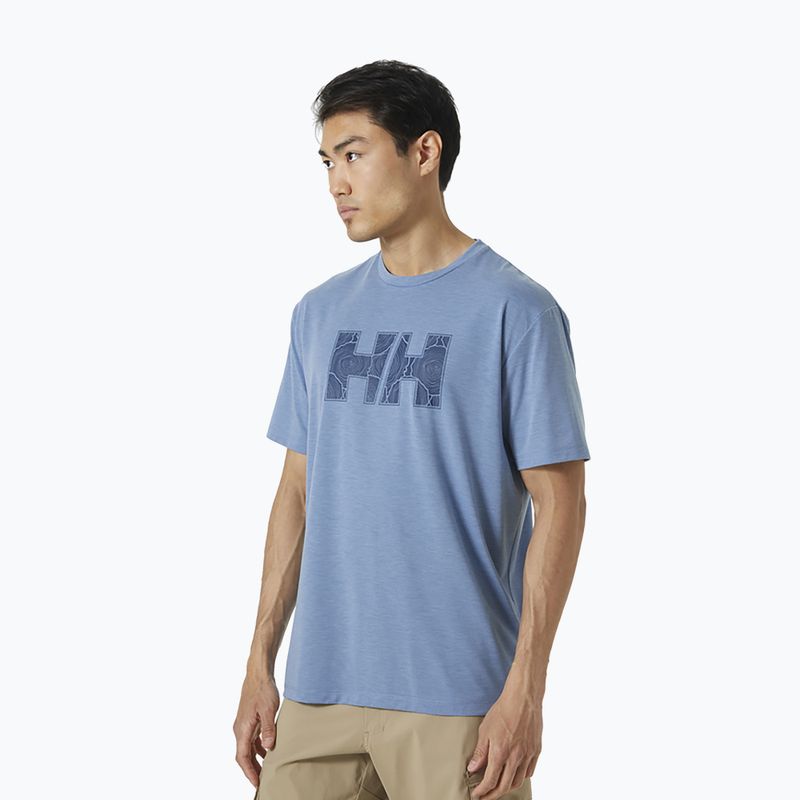 Camicia da trekking Helly Hansen Skog Recycled Graphic azurite melange da uomo