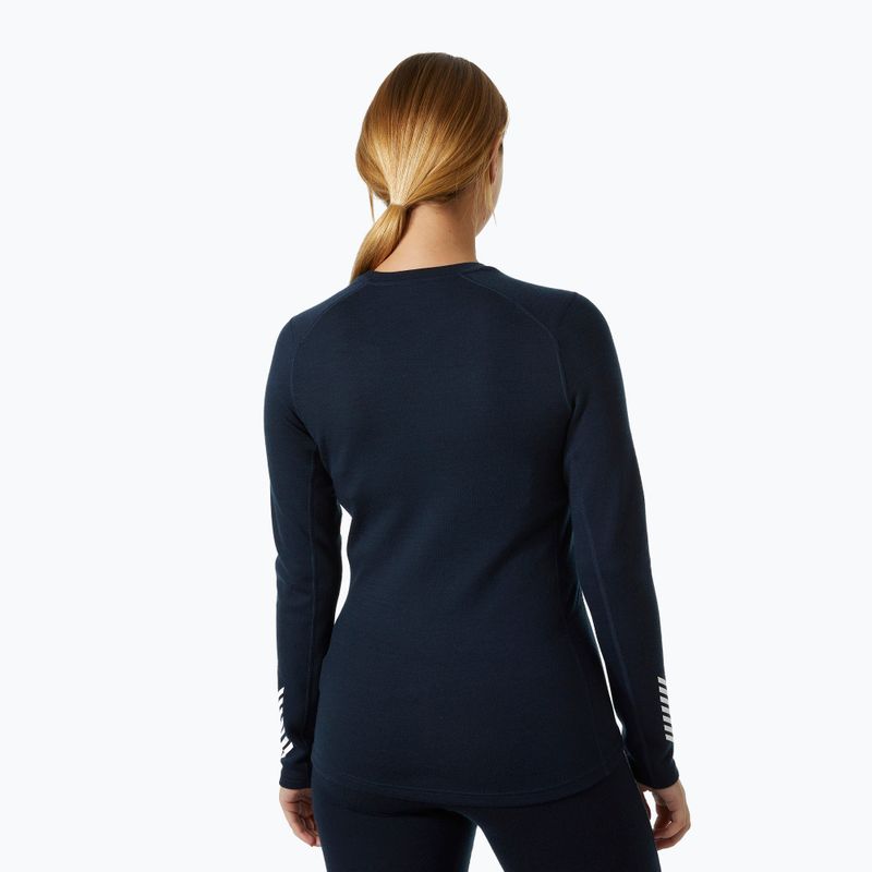 Maglia termica da donna Helly Hansen Lifa Merino Midweight Graphic Crew navy star pixel 2