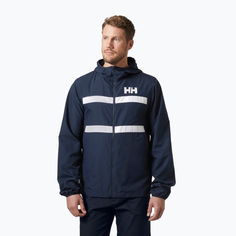 Giacca da vela da uomo Helly Hansen Salt Striped Windbreaker navy