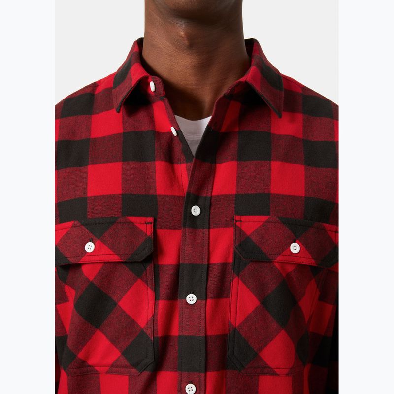 Camicia da uomo Helly Hansen Lokka Organic Flannel a quadri di bufalo rosso 3