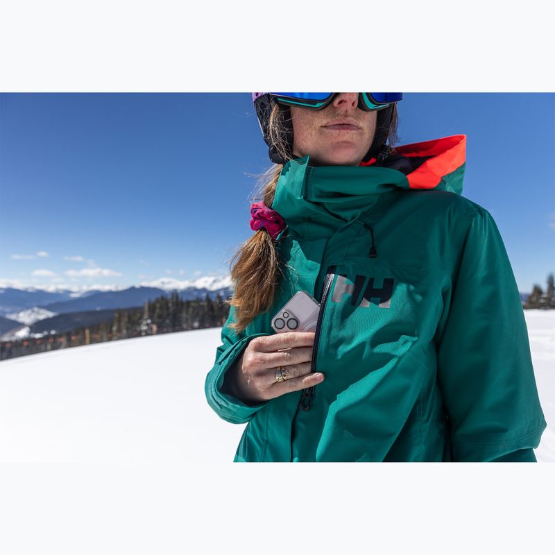 Giacca da sci Helly Hansen Powshot emerald da donna 11