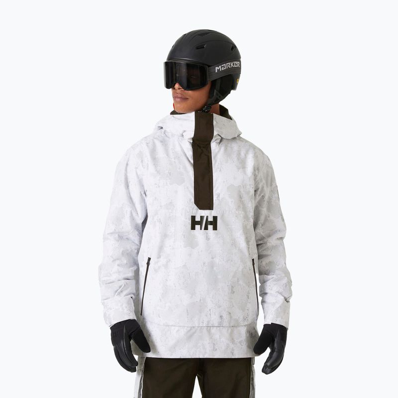 Giacca da sci da uomo Helly Hansen Ullr D Insulated Anorak grigio nebbia neve camo aop