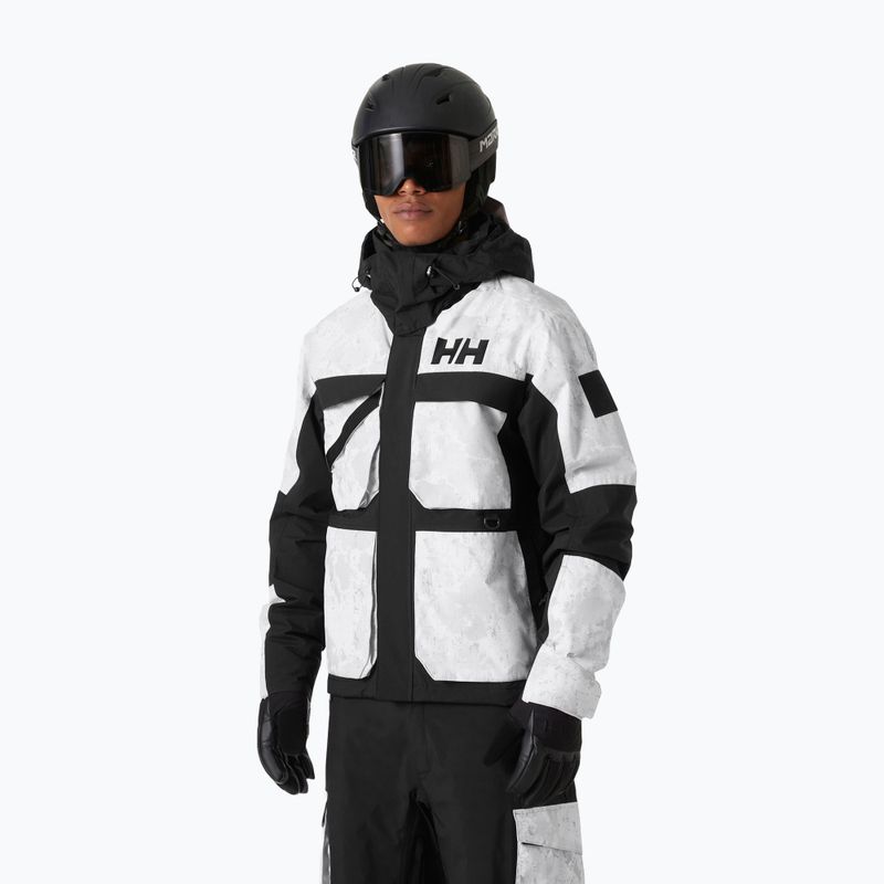 Giacca da sci da uomo Helly Hansen Ullr D Heritage Short grey fog snow camo aop