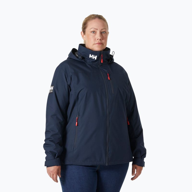 Giacca da vela da donna Helly Hansen Crew Hooded Midlayer Plus 2.0 navy
