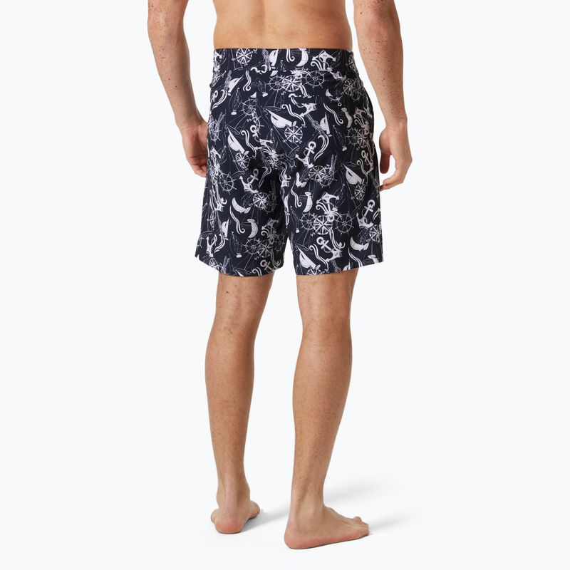Pantaloncini da bagno da uomo Helly Hansen Newport Boardshorts 8" navy nautico aop 2