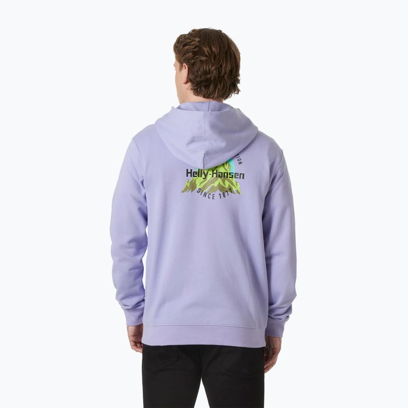 Felpa con cappuccio Helly Hansen Core Graphic da uomo, color lavanda brillante 2