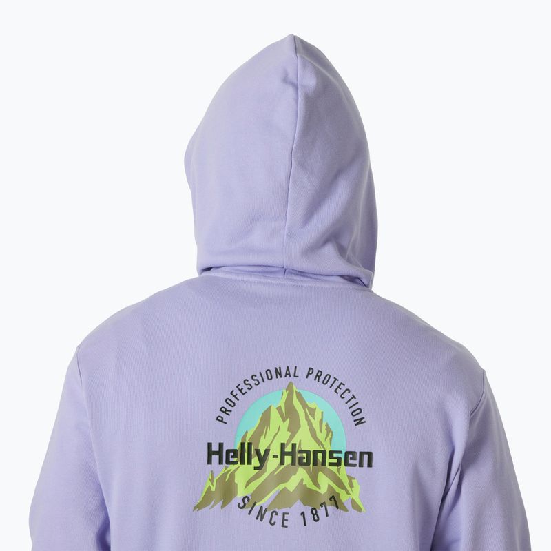 Felpa con cappuccio Helly Hansen Core Graphic da uomo, color lavanda brillante 4