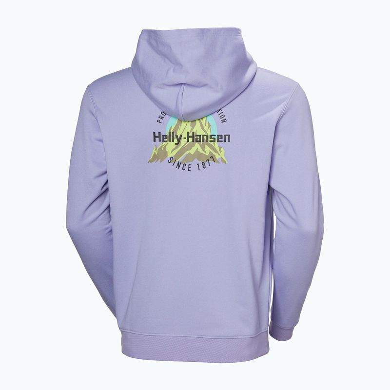 Felpa con cappuccio Helly Hansen Core Graphic da uomo, color lavanda brillante 7