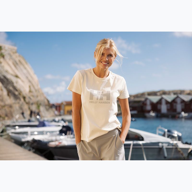 T-shirt Helly Hansen da donna Logo 3.0 crema 3