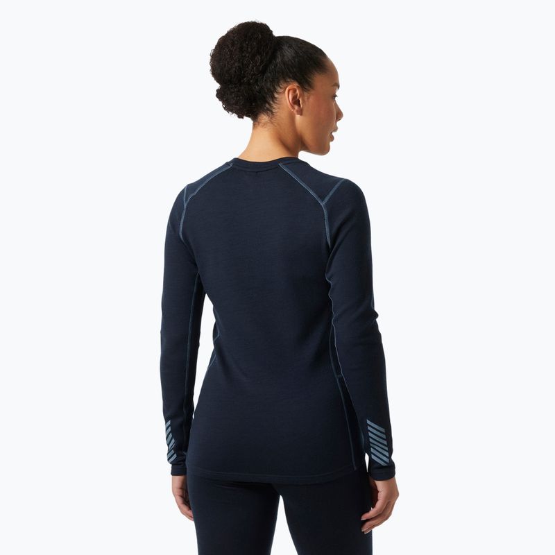 Helly Hansen Lifa Merino Midweight Graphic Crew navy nordic rose aop manica lunga termica donna 2