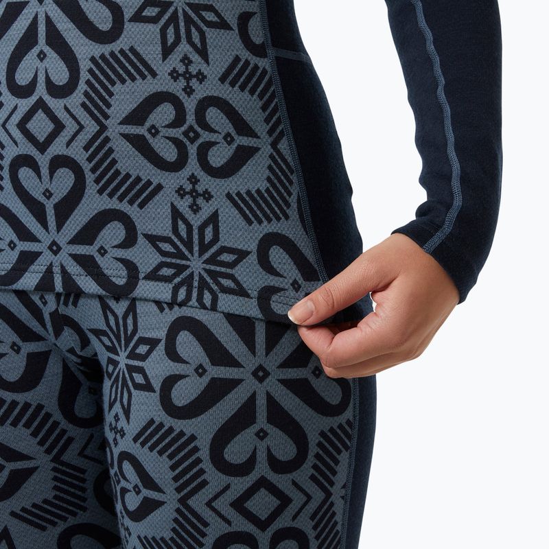 Maglia termica da donna Helly Hansen Lifa Merino Midweight Graphic Crew navy nordic rose aop 4