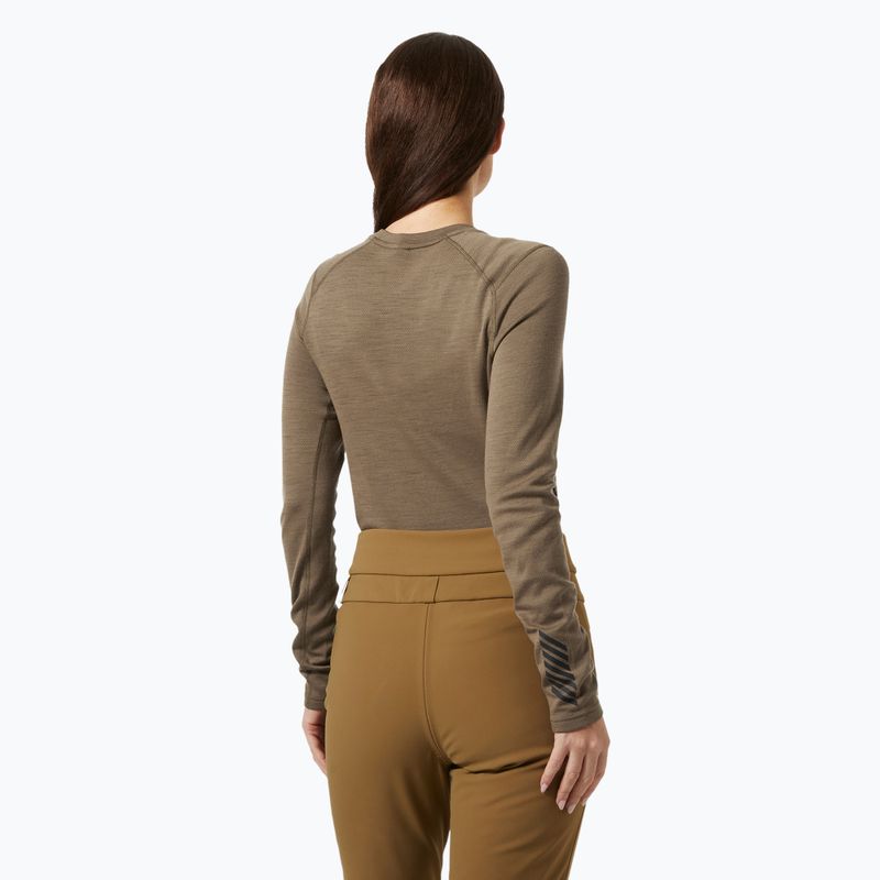 Maglia termica da donna Helly Hansen Lifa Merino Midweight Graphic Crew sepia houndstooth aop 2