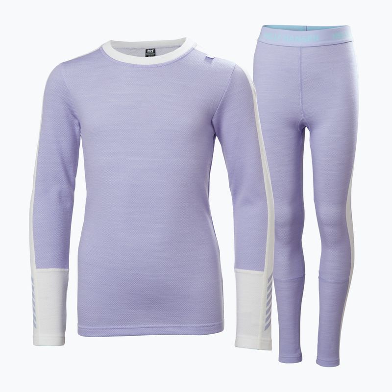 Helly Hansen JR Lifa Merino Midweight, set di intimo termico per bambini color lavanda brillante 5