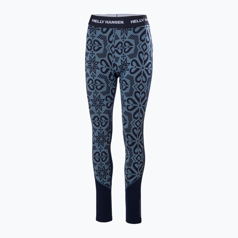 Pantaloni termici da donna Helly Hansen Lifa Merino Midweight navy nordick rose aop 5