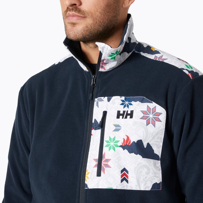 Helly Hansen Daybreaker Block felpa uomo navy cortina aop 3