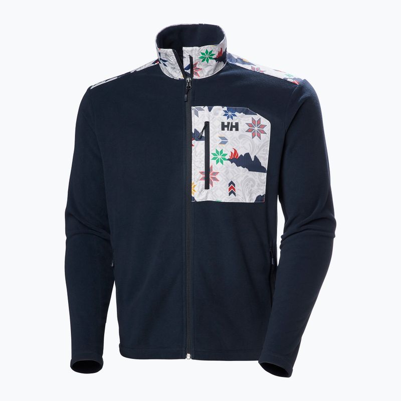 Helly Hansen Daybreaker Block felpa uomo navy cortina aop 5
