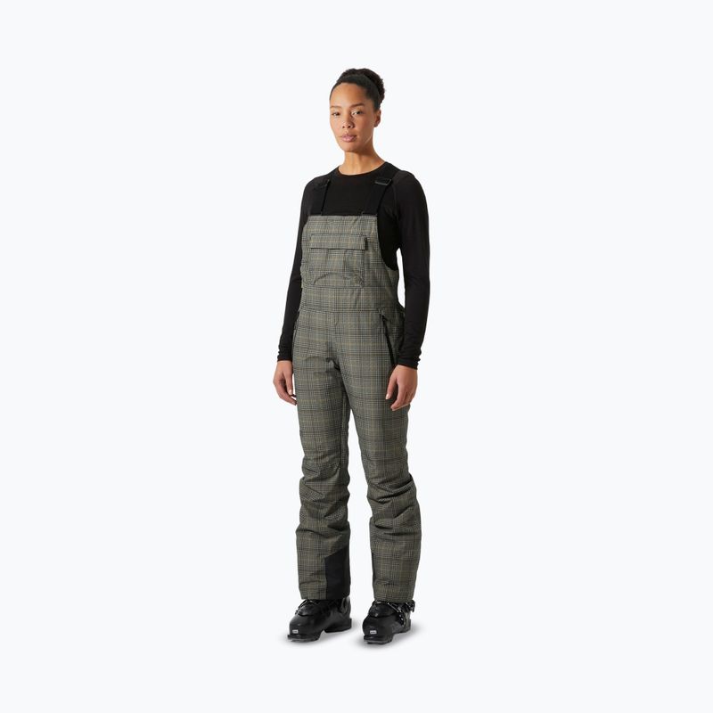 Pantaloni da sci da donna Helly Hansen Legendary Insulated Bib pebble broxburn plaid aop