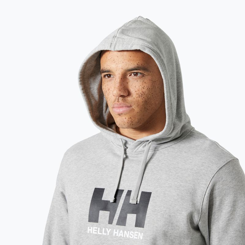Felpa da uomo Helly Hansen HH Logo Hoodie grey/melange 3