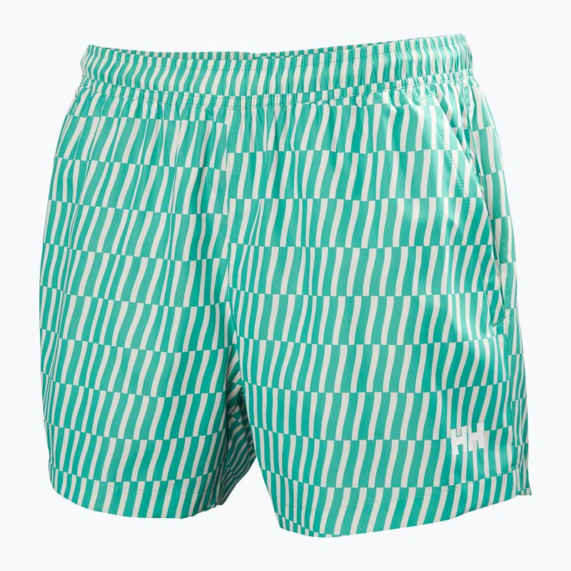 Pantaloncini da vela da uomo Helly Hansen Newport Trunk 4.5" dark mint offset stripe ao