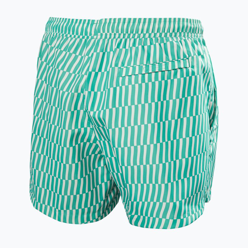 Pantaloncini da vela da uomo Helly Hansen Newport Trunk 4.5" dark mint offset stripe ao 2