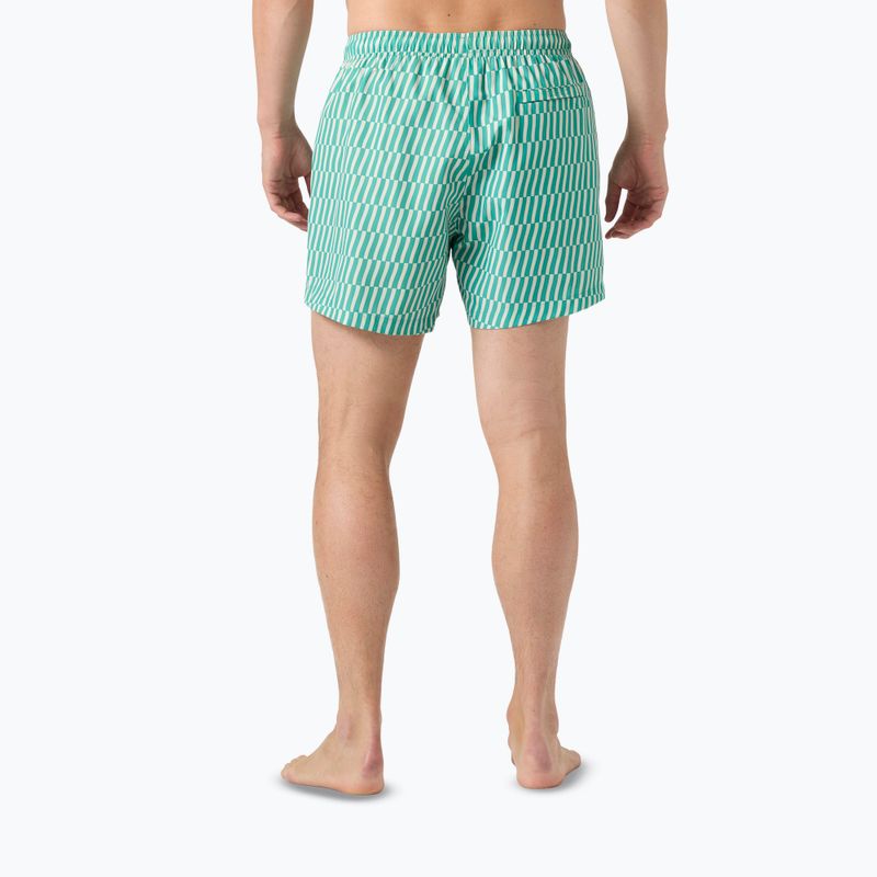 Pantaloncini da vela da uomo Helly Hansen Newport Trunk 4.5" dark mint offset stripe ao 4