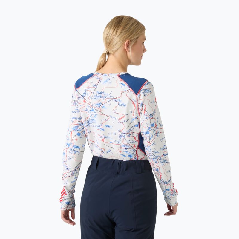 Felpa termica donna Helly Hansen Lifa Active white slope map aop 2