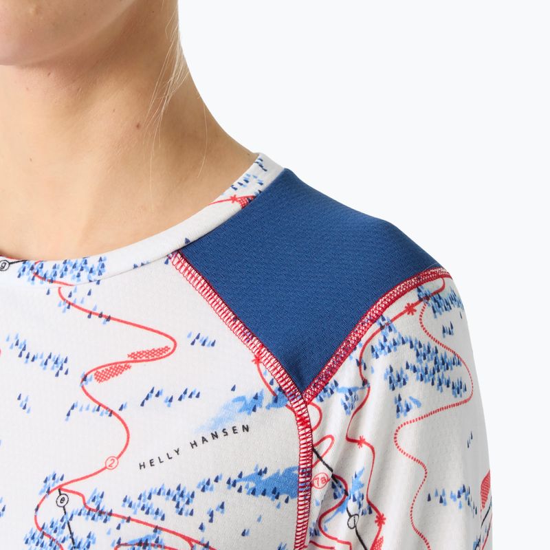 Felpa termica donna Helly Hansen Lifa Active white slope map aop 3