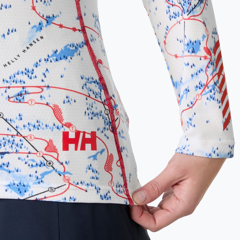 Felpa termica donna Helly Hansen Lifa Active white slope map aop 4