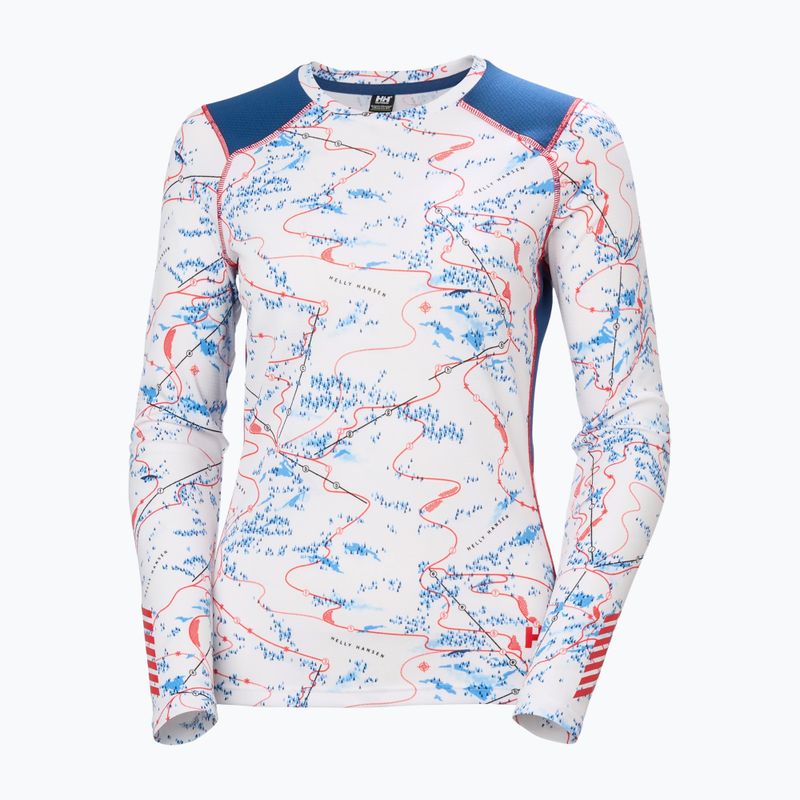 Felpa termica donna Helly Hansen Lifa Active white slope map aop 5