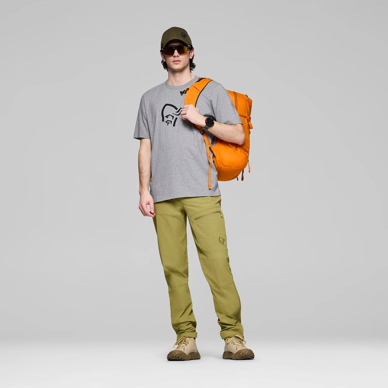 Maglietta da uomo NORRONA Cotton Viking grey melange/caviar 2