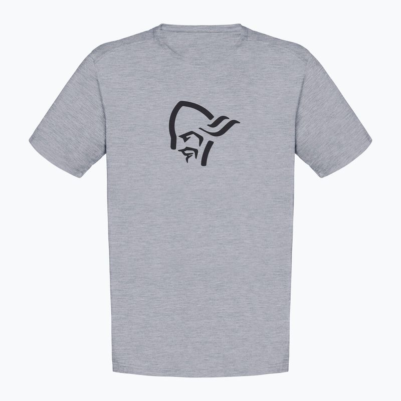 Maglietta da uomo NORRONA Cotton Viking grey melange/caviar 4